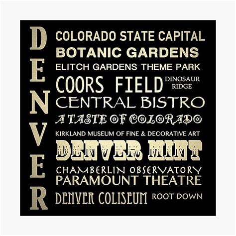 "Denver Colorado Famous Landmarks" Photographic Print for Sale by ...