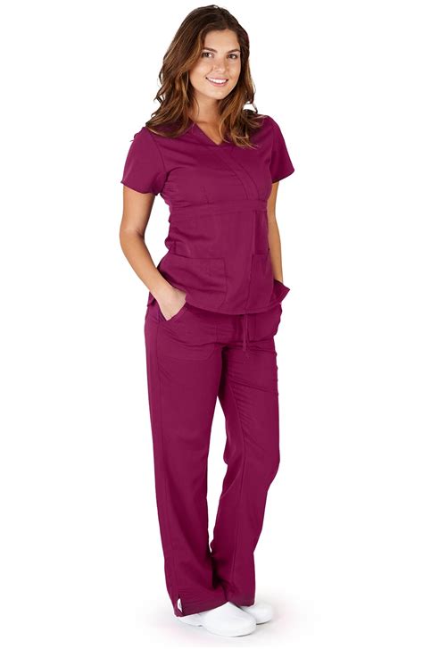 Ultra Soft Medical Nurse Uniform Premium Women's Junior Fit Mock Wrap ...