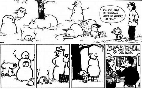 Calvin & Hobbes - 'snowman house of horror' | Calvin and hobbes snowmen ...