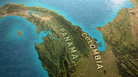 Still of Panama and Colombia from 3D map created for TV show Walking ...