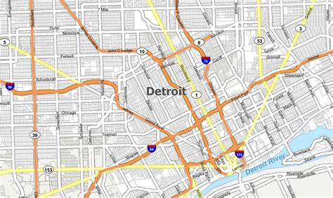 Map of Detroit, Michigan - GIS Geography