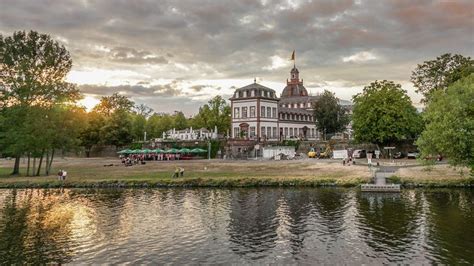 Sunset behind castle Philippsruhe, Hanau