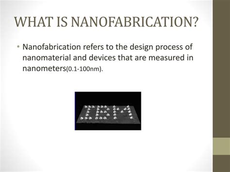 Nanofabrication techniques