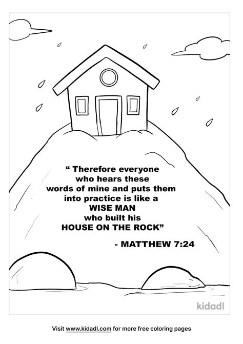 Free The Wise Man Built His House Upon The Rock Coloring Page ...