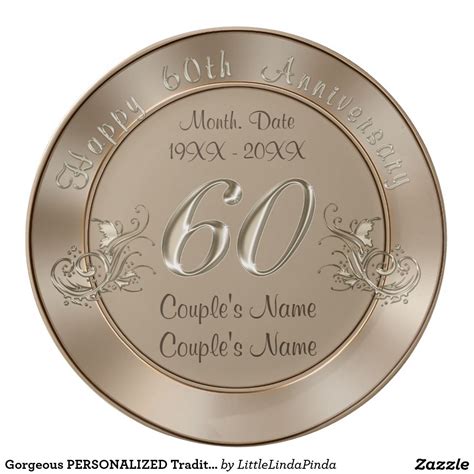 Gorgeous PERSONALIZED Traditional 60th Anniversary Dinner Plate ...