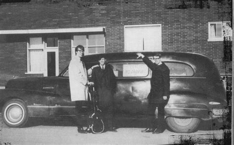 Neil Young (middle) with his band the Squires and the Pontiac hearse he ...