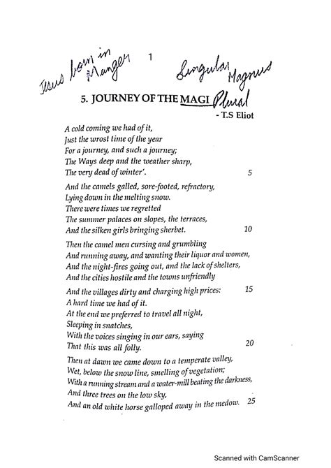 Poetry - Journey OF THE MAGI by T.S. Eliot - BA English Literature ...