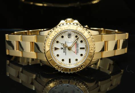 ROLEX 18ct Gold Yachtmaster 2006, 169628, B&P MINT | pomerance-boutique