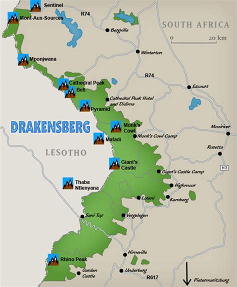 Drakensberg Hiking Map | Peak High Mountaineering