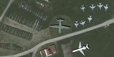 Airplane Boneyard at the Aberdeen Proving Grounds in Maryland, aerial ...