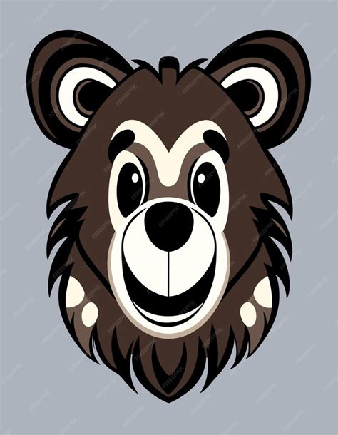 Premium Vector | Cute bear face 2d vector design