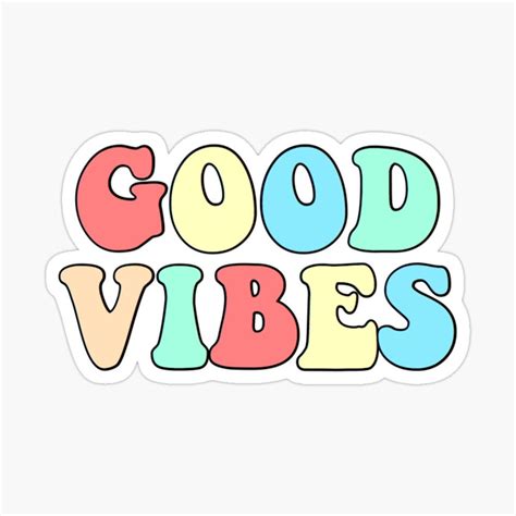 "GOOD VIBES pastel sticker" Sticker for Sale by katie-erickson | Happy ...