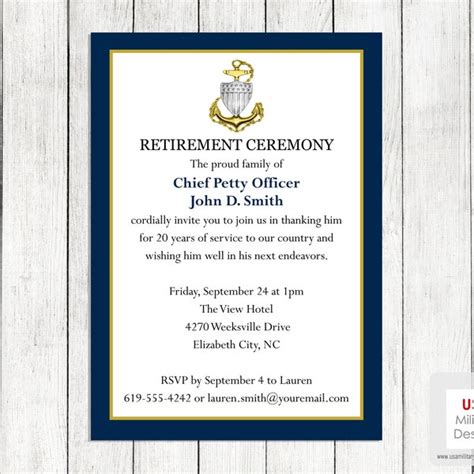 Military Retirement Invite Coast Guard - Etsy