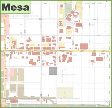 Mesa downtown map - Ontheworldmap.com