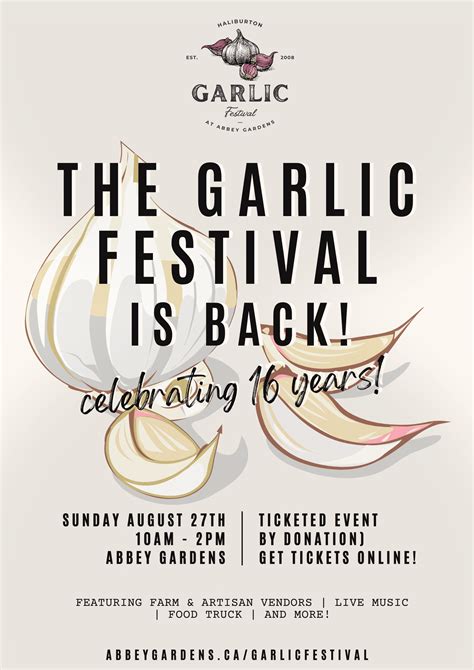 16th Annual Garlic Festival at Abbey Gardens!