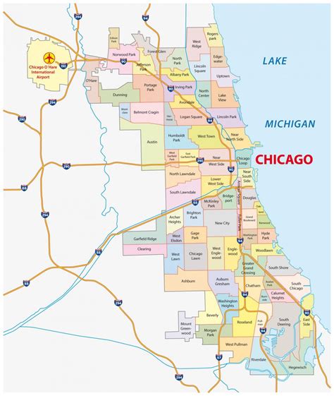 Map of Chicago neighborhood: surrounding area and suburbs of Chicago