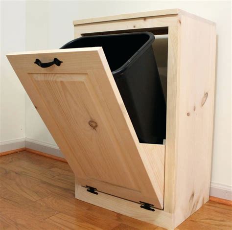 Trash Can Cabinet Wooden Tilt Out ... | Lixeira para quintal, Moveis de ...