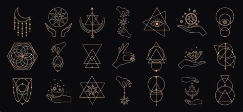 Premium Vector | Big vector set of magic and astrological symbols ...