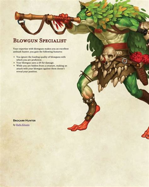 Blowgun Specialist (5e) | Dungeons and dragons classes, D&d dungeons ...