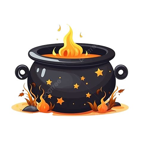 Witch Cauldron Vector Flat Illustration Halloween Decoration, Cauldron ...