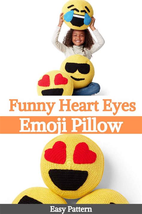 Funny Heart Eyes Emoji Pillow