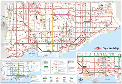 TTC bus routes map - Map of TTC bus routes (Canada)