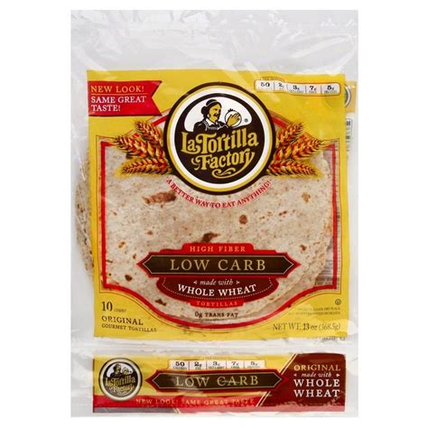 La Tortillas Factory High Fiber Low Carb Whole Wheat Tortillas - 10ct ...