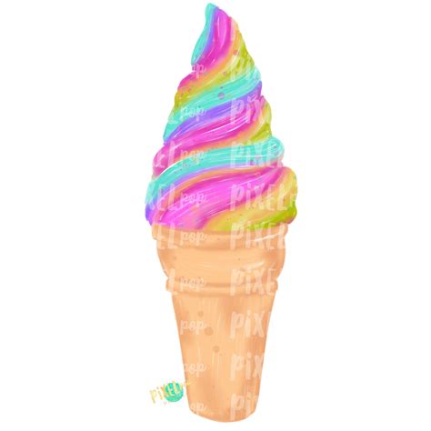 Cono de Helado DeSa Arco Iris PNG Helados de hielo Diseño de - Etsy México