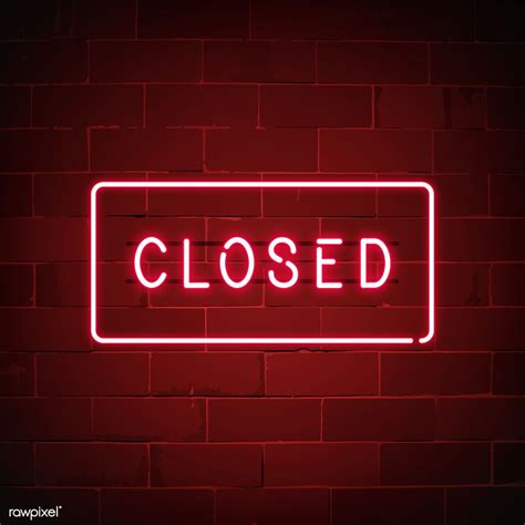 Red closed neon sign vector | free image by rawpixel.com / NingZk V ...