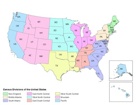 Census Regions And Divisions Map