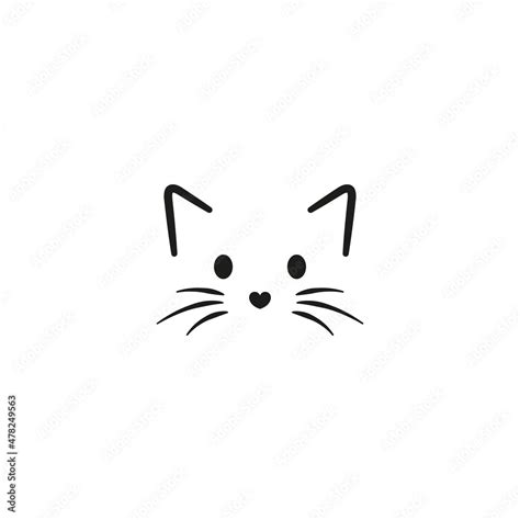 Simple cat face drawing. Stock Vector | Adobe Stock