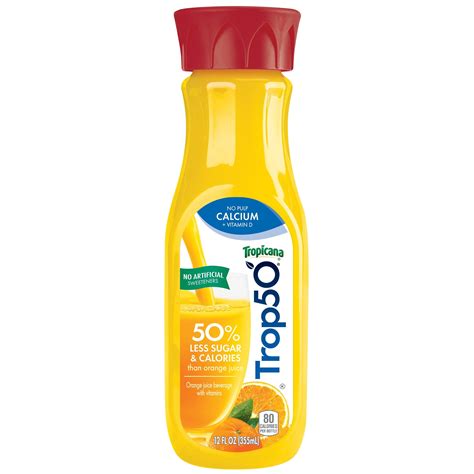 Tropicana Trop50 No Pulp Orange Juice, 12 Fl. Oz. - Walmart.com