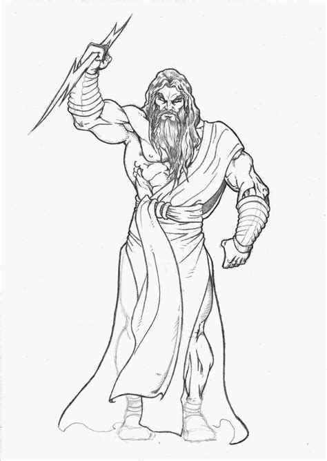 Zeus Greek God Coloring Page