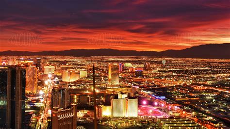 Las Vegas Strip Sunset Intense Contrast Neon Glowing Scene HD Art Deco ...