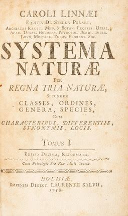 Bonhams : LINNAEUS, CARL. 1707-1778. Systema Naturae per Regna tria ...