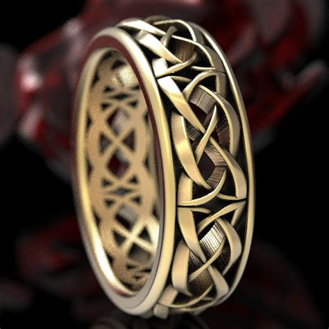 Modern Celtic Wedding Band Celtic Dara Knot Ring Woven - Etsy