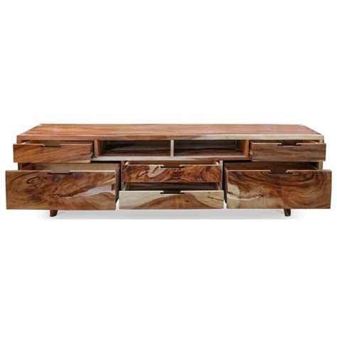 Carthago Live Edge Suar Wood Media Center/Buffet with 6 drawers | Open ...