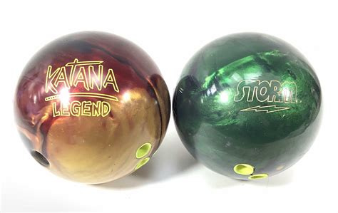 Lot - (2) Bowling Balls With Carrier, Katana, Storm