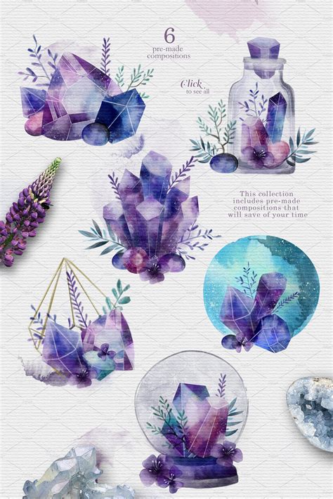 CRYSTALLINE. Watercolor collection | Crystals art drawing, Crystal ...