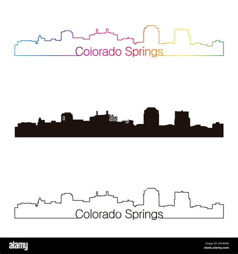 Colorado Springs skyline linear Stock Photo - Alamy