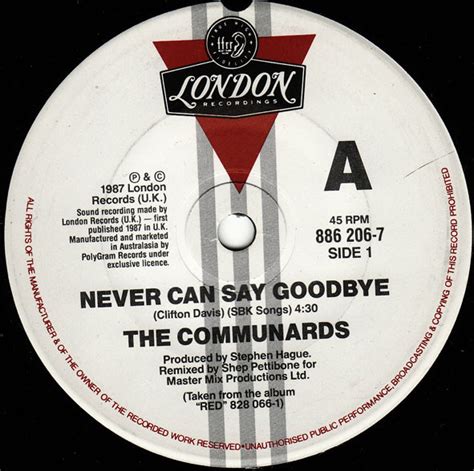 The Communards - Never Can Say Goodbye (1987, Vinyl) | Discogs