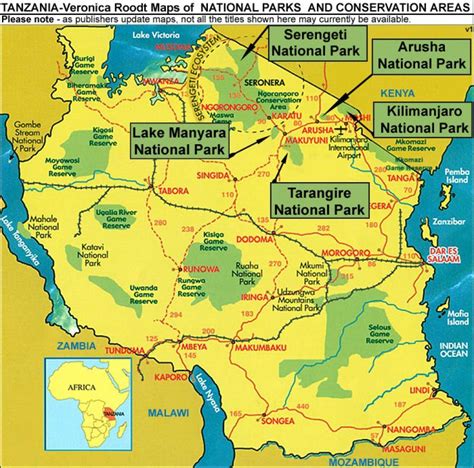 Tourist Map of the Serengeti National Park with Enlarged Maps | NHBS ...