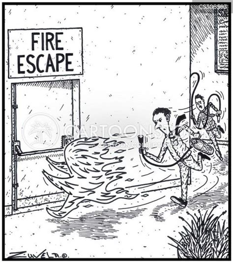 Fire Escape Cartoons and Comics - funny pictures from CartoonStock