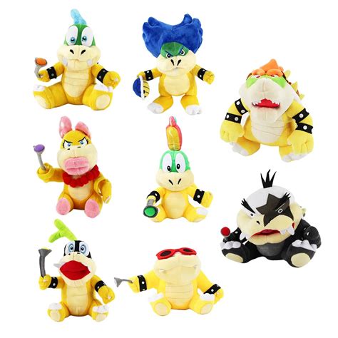 8pcs/set Super Mario Koopalings Plush Toys Wendy LARRY IGGY Ludwig Roy ...