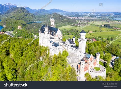 Schloss Neuschwanstein Castle Aerial View Alps Stock Photo 2175730857 ...