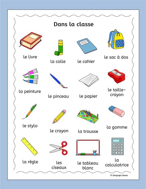 French classroom - Dans la classe - back to school vocab activities ...