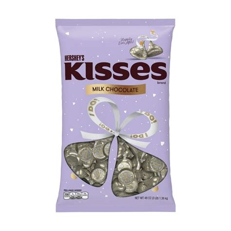 HERSHEY'S KISSES Milk Chocolate Wedding Candy, Individually Wrapped, 48 ...