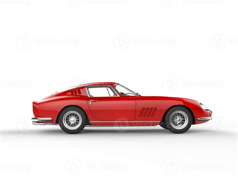 Cool vintage sports car - side view - isolated on white background ...