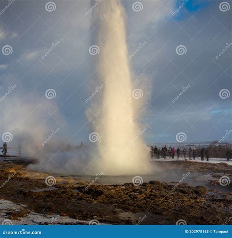 Strokkur geysir eruption stock image. Image of concept - 202978163