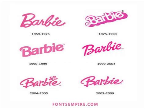 the logos for barbie's hair and makeup products are shown in pink on white